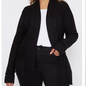 Knit Open-Front Pocket Cardigan